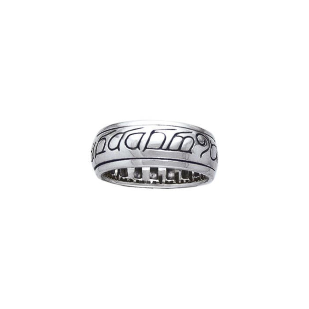 Stylized Elven Ring of Power Silver Spinner TR3781