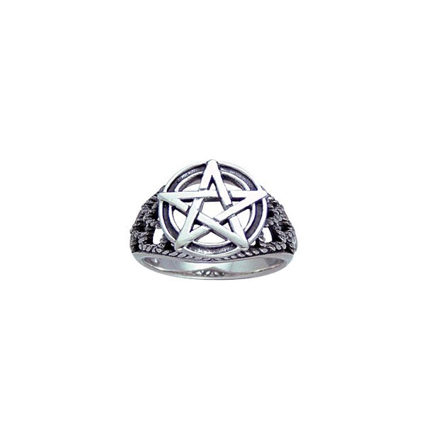 Silver Pentagram Pentacle Ring TR3804