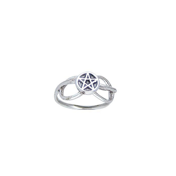 Silver Pentagram Pentacle Ring TR3807