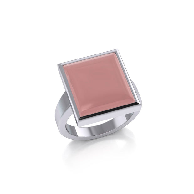 Square Inlaid Stone Ring TR3837 Ring