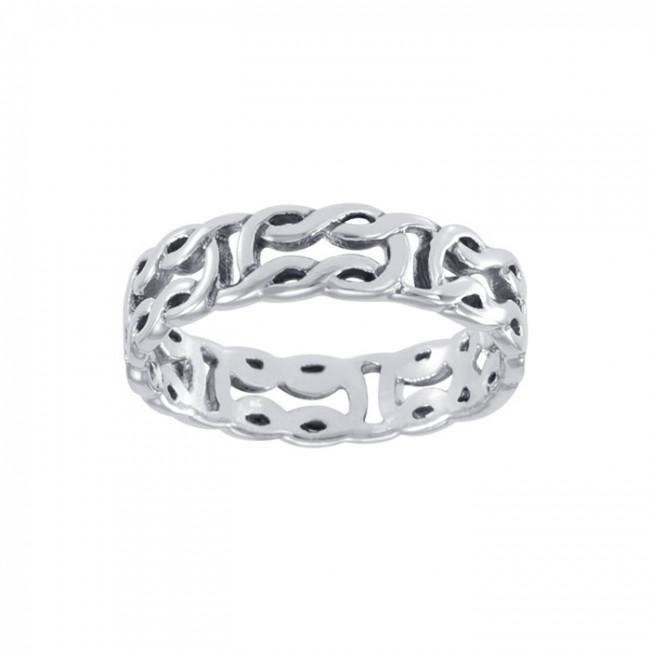 Life’s a continuous beginning and an end ~ Celtic Knotwork Sterling Silver Ring TR398