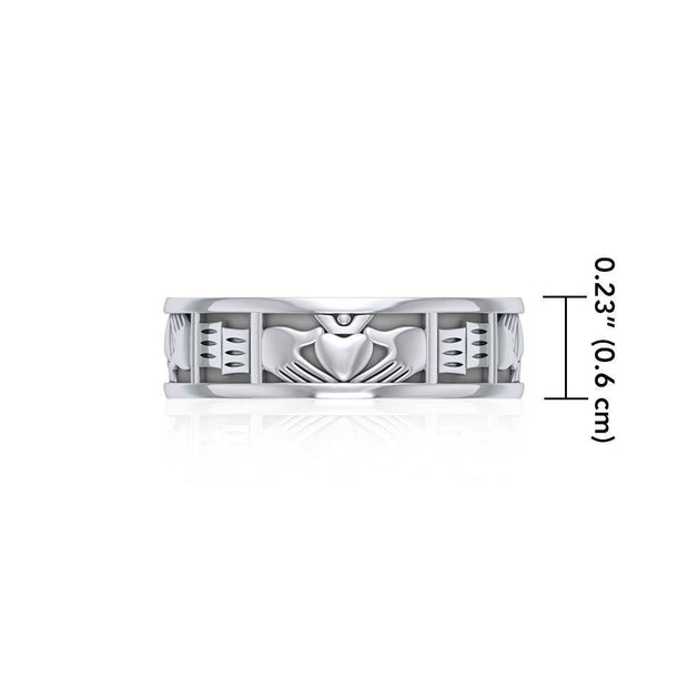 A love that’s all worth it ~ Celtic Knotwork Irish Claddagh Sterling Silver Ring TR403