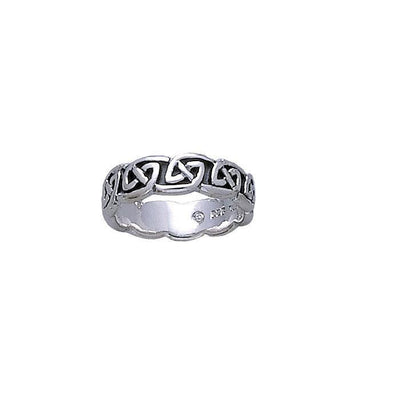 Unceasing life’s journey ~ Celtic Knotwork Sterling Silver Ring TR431
