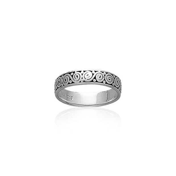 Celtic Silver Spiral Ring TR444