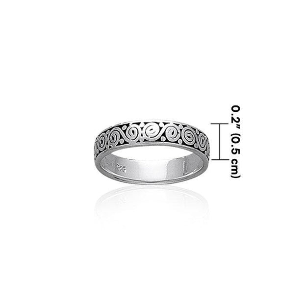 Celtic Silver Spiral Ring TR444