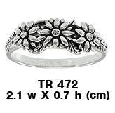 Silver Flower Ring TR472