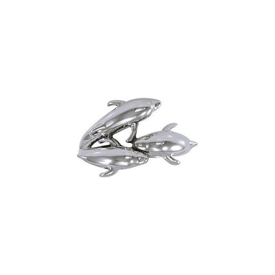 Triple Dolphin Sterling Silver Ring TR517