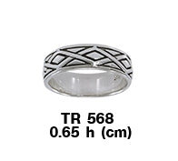 Weave Design Silver Ring TR568