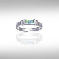 Inlaid Rectangle Silver Toe Ring TR612