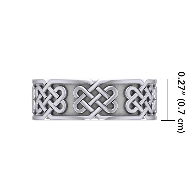 A powerful message of endless interconnection ~ Sterling Silver Celtic Knotwork Ring TR628