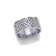 In myriad continuous symbolism ~ Celtic Knotwork Sterling Silver Ring TR661 Ring