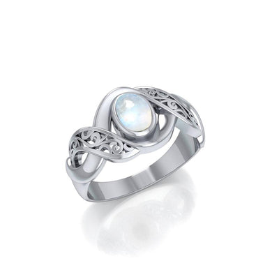 Silver Bold Filigree Ring with Gemstone TR745