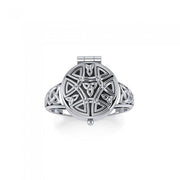 Celtic Knotwork Silver Poison Ring TR845