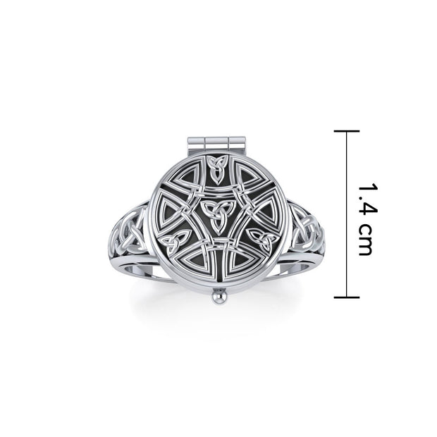Celtic Knotwork Silver Poison Ring TR845