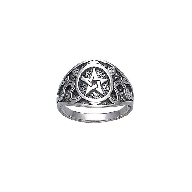 Silver Pentagram Pentacle Ring TR878