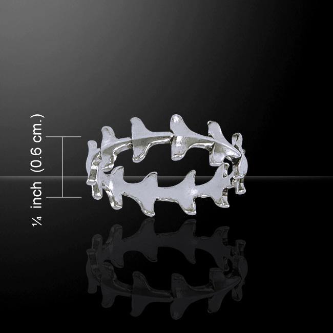 Whale Tail Sterling Silver Ring TR971