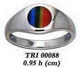 Rainbow Circle Silver Signet Ring TRI088