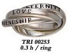 Friendship Love Eternity Silver Ring TRI253