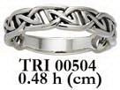 Sterling Silver Celtic Knot Half Hollow Band Ring TRI504