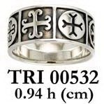 Medieval Crosses Sterling Silver Ring TRI532