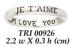 JE TAIME I LOVE YOU Sterling Silver Ring TRI926