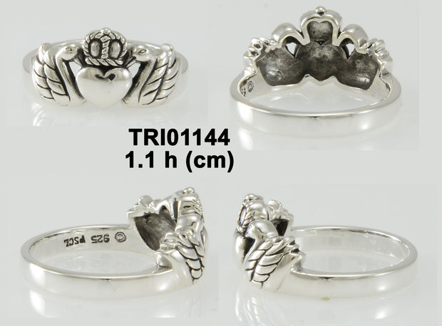 Swan Claddagh Ring TRI1144