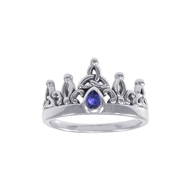 Celtic Crown Silver Ring TRI1350