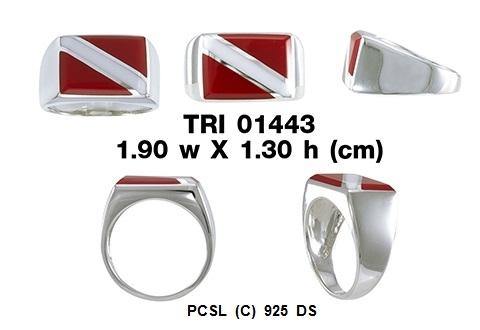 Dive Flag Ring TRI1443 - Wholesale Jewelry