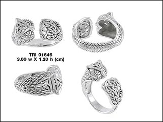 Sterling Silver Celtic Owl Ring TRI1646