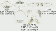 Cupid and Heart Sterling Silver 2 in 1 Ring TRI1679