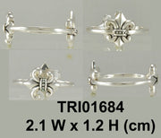 Multi-faceted Fleur-de-Lis ~ Sterling Silver Jewelry Ring TRI1684