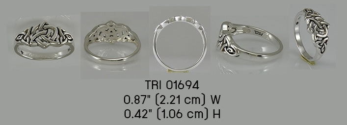 Triquetra and Heart Sterling Silver Ring TRI1694