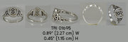 Love knows no limits ~ Celtic Knotwork and Hearts Sterling Silver Ring TRI1695