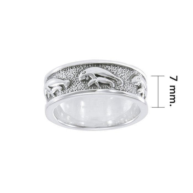 Mother Manatee Silver Ring TRI034