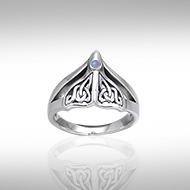 Celtic Knotwork Sterling Silver Whale’s Tail Ring TRI040
