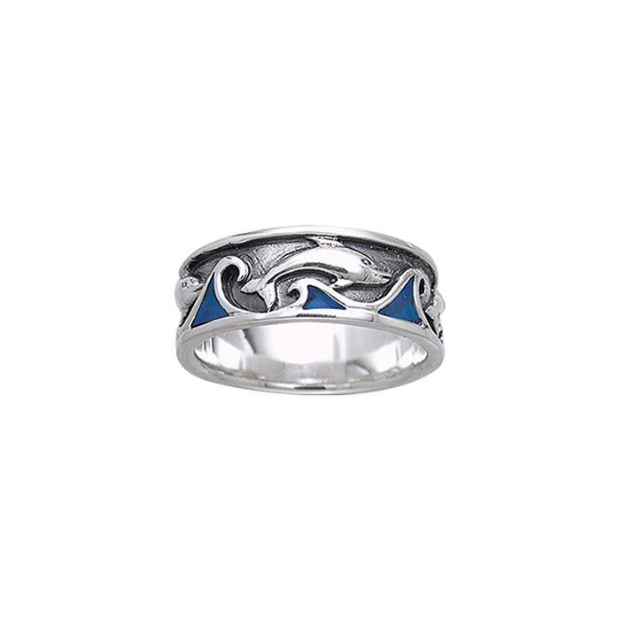 The layful Dolphin Sterling Silver Ring TRI042