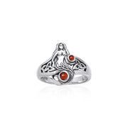 Celtic Mermaid Ring with Gemstones TRI045