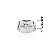 Symbols of the Universe Silver Band Ring TRI048