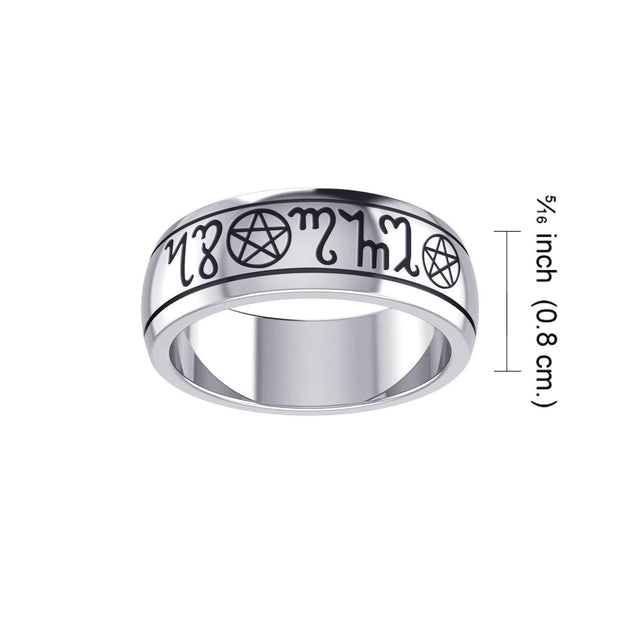 Theban Silver Handfasting Ring TRI057