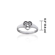 Celtic Heart Knot Sterling Silver Ring TRI074