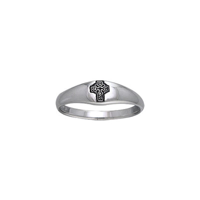 Celtic Cross Knotwork Silver Ring TRI075