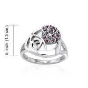 Abstract Elegance Silver Ring with Gemstone TRI1041