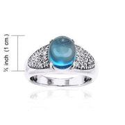 Abstract Elegance Silver Ring with Oval Gemstone TRI1052