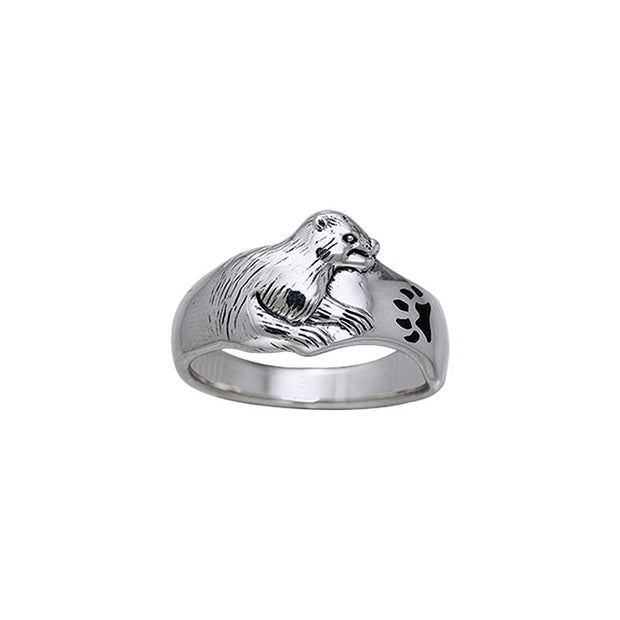 Sea Otter Sterling Silver Ring TRI106