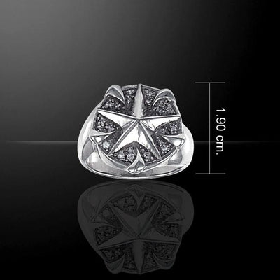 Doulble Star Sterling Silver Ring TRI1072