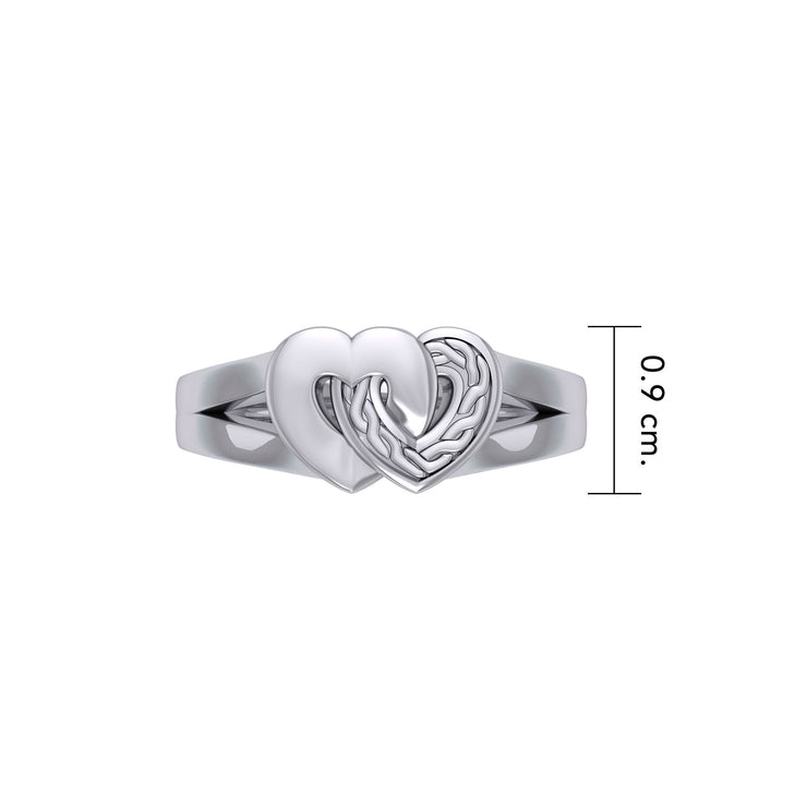 The joy in two hearts ~ Sterling Silver Celtic Knotwork Ring TRI1253