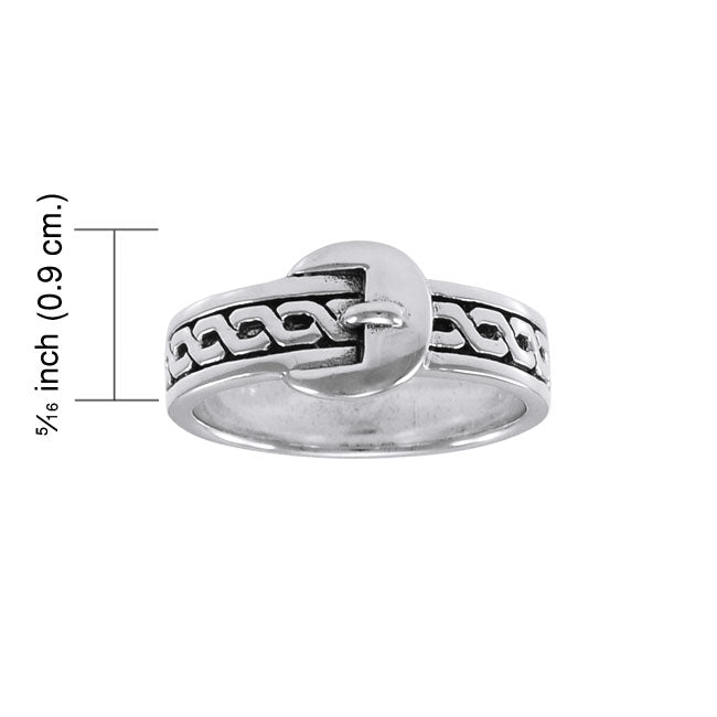Celtic Knotwork Belt Buckle Sterling Silver Ring TRI1254