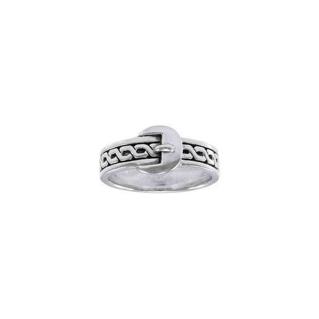 Celtic Knotwork Belt Buckle Sterling Silver Ring TRI1254