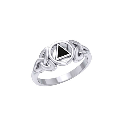 AA Recovery Silver Ring with Inlay Stone TRI1271