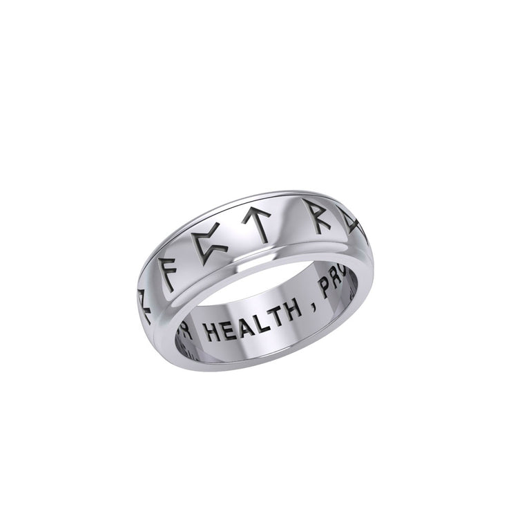 Runic Silver Spinner Ring TRI1296